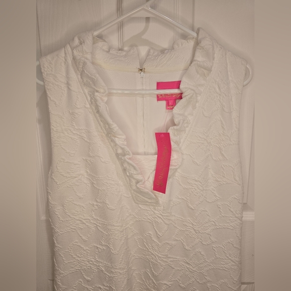 Lily Pulitzer Resort White Tisbury Knit Pucker Jacquard Shift Dress - Picture 6 of 13
